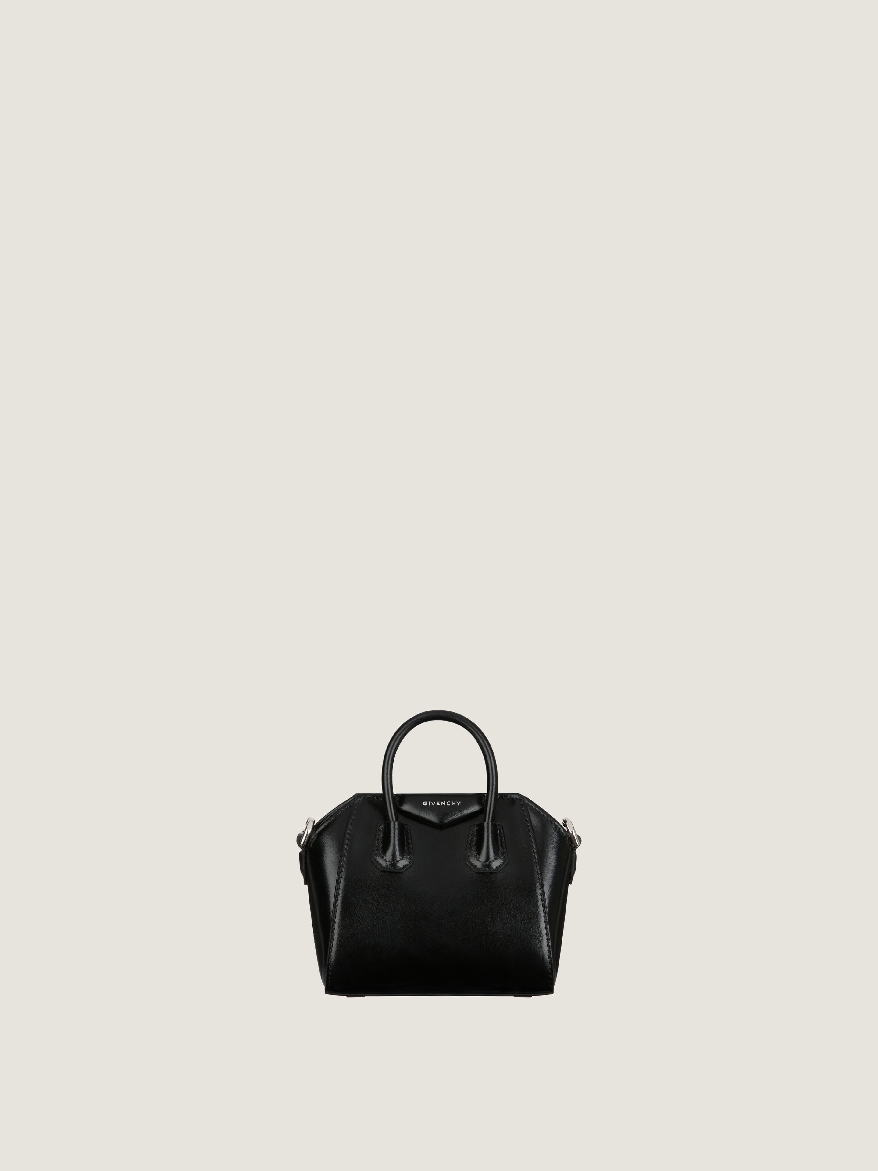 Micro Antigona bag in Box leather
